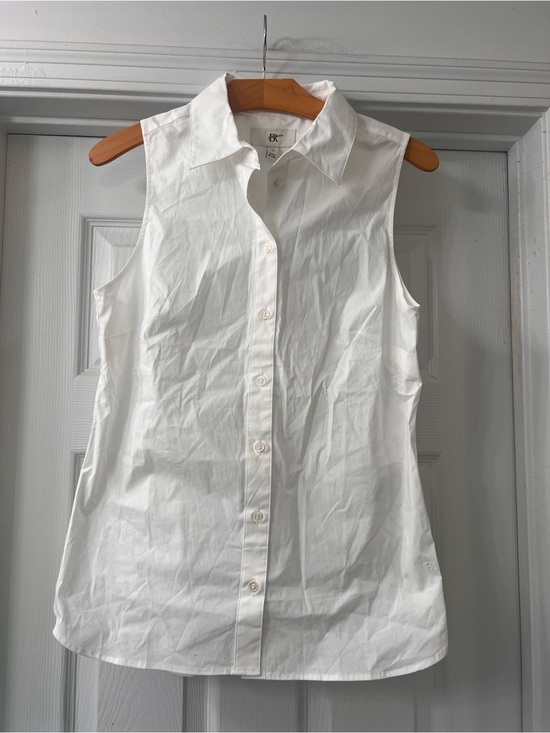 Banana Republic Tops - Banana Republic Sleeveless Riley White Button-Down Collared Top Sz6 Tall